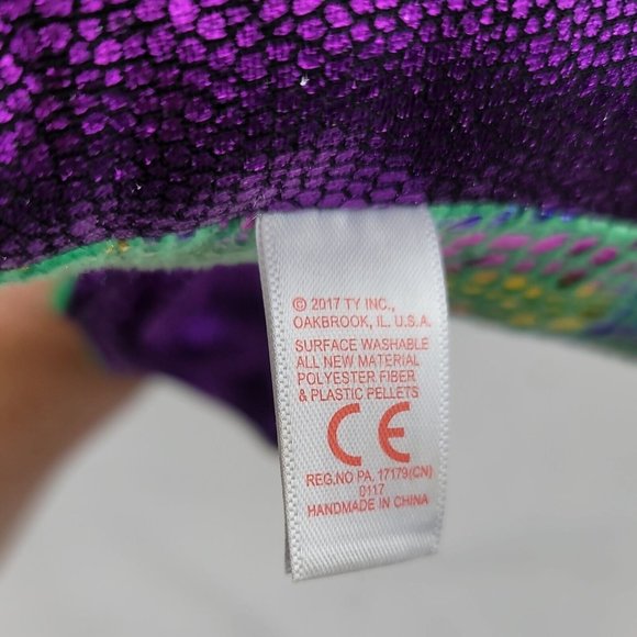Ty Cinder The Dragon 10" Plush Stuffed Green Purple Shiny Metallic Scales 2017 - Picture 10 of 12
